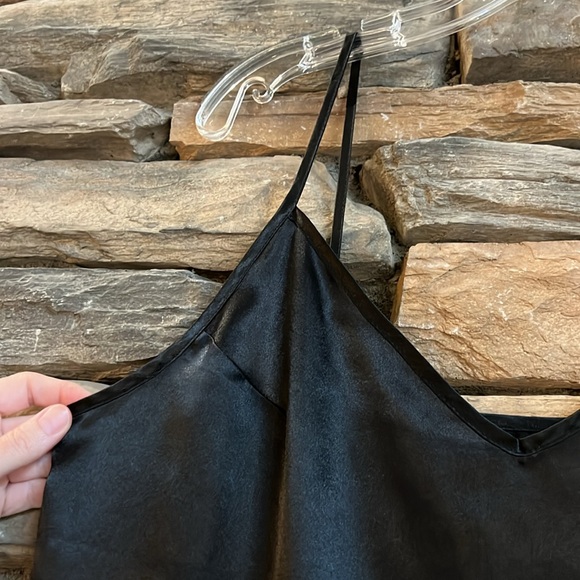 EXPRESS Black Satin Slip Dress Size L/XL - Picture 3 of 5